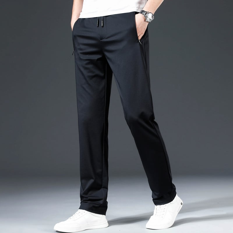 🔥🔥【L-8XL】【45-135kg】Pantaloni de vară business casual pentru bărbați cu talie elastică lejeră în talie