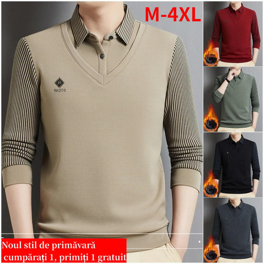 【M-4XL】Top cald pentru bărbați din cașmir premium, din două piese, all-in-one【Recomanda】